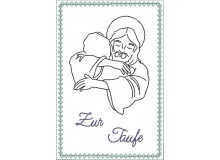 Stickdatei ITH - Postkarte Jesus Taufe